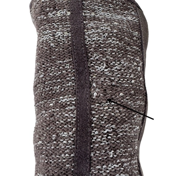 UGG Australia Camaya Leather Suede Sweater Boot Sequins Mid-Calf Gray Size 7 - Picture 12 of 16
